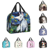 Starry Night Bull Terrier kutya hőszigetelt ebédlőtáska Hordozható ebédlődoboz női multifunkciós pikniktároló táska számára