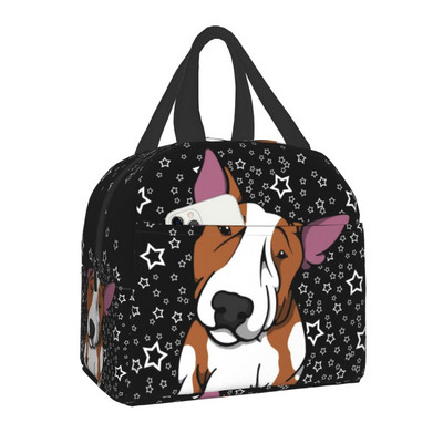 Starry Night Bull Terrier kutya hőszigetelt ebédlőtáska Hordozható ebédlődoboz női multifunkciós pikniktároló táska számára