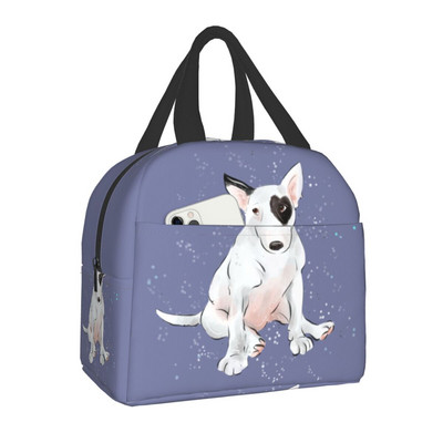 Starry Night Bull Terrier kutya hőszigetelt ebédlőtáska Hordozható ebédlődoboz női multifunkciós pikniktároló táska számára