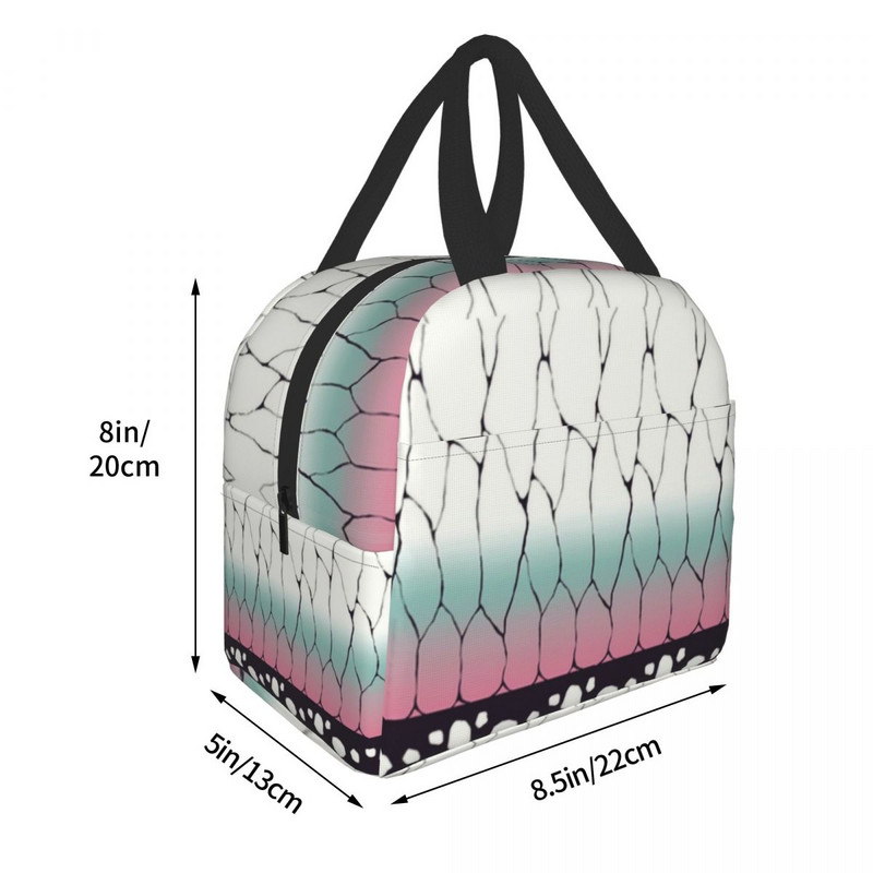 Geantă de prânz izolată Demon Slayer pentru camping, călătorii, Kimetsu No Yaiba, refrigerator termic portabil, cutie de prânz pentru femei, copii, pungi de picnic