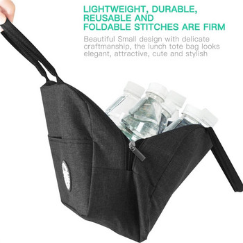 Μονωμένη τσάντα μεσημεριανού φερμουάρ Cooler Tote Θερμική τσάντα Κουτί γεύματος Καμβάς για φαγητό για πικνίκ Τσάντες μεσημεριανού γεύματος για εργασία Τσάντα χειρός Μοτίβο φαγητού