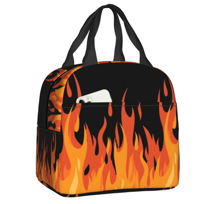 Esztétikus Pop Art Hot Fire Racing Flames ebédtáska hűtő, hőszigetelt ebédtartó női gyerekeknek élelmiszertáskák