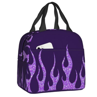 Esztétikus Pop Art Hot Fire Racing Flames ebédtáska hűtő, hőszigetelt ebédtartó női gyerekeknek élelmiszertáskák