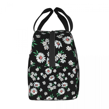 Κουτί μεσημεριανού γεύματος Daisy Flower για γυναίκες Μαργαρίτες Floral Cooler Θερμική μονωμένη τσάντα μεσημεριανού φαγητού Παιδική σχολική φορητή τσάντα για πικνίκ