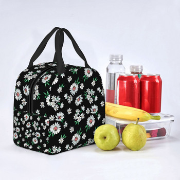 Κουτί μεσημεριανού γεύματος Daisy Flower για γυναίκες Μαργαρίτες Floral Cooler Θερμική μονωμένη τσάντα μεσημεριανού φαγητού Παιδική σχολική φορητή τσάντα για πικνίκ