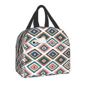 Bohemia Geometric Ethnic Kilim Print Insulated Lunch Bag