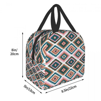 Bohemia Geometric Ethnic Kilim Print Insulated Lunch Bag