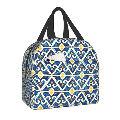 Bohemia Geometric Ethnic Kilim Print Insulated Lunch Bag