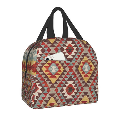 Bohemia Geometric Ethnic Kilim Print Insulated Lunch Bag