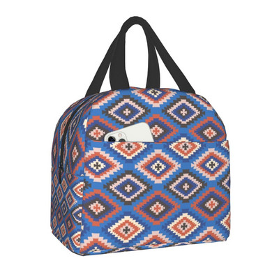 Bohemia Geometric Ethnic Kilim Print Insulated Lunch Bag
