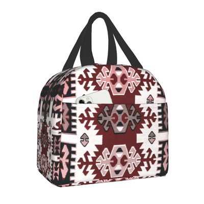 Bohemia Geometric Ethnic Kilim Print Insulated Lunch Bag