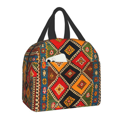Bohemia Geometric Ethnic Kilim Print Insulated Lunch Bag