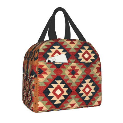 Bohemia Geometric Ethnic Kilim Print Insulated Lunch Bag
