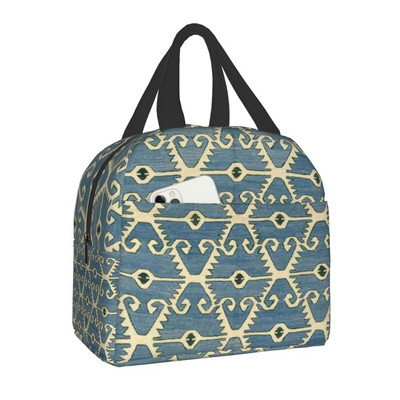 Bohemia Geometric Ethnic Kilim Print Insulated Lunch Bag