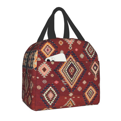 Bohemia Geometric Ethnic Kilim Print Insulated Lunch Bag