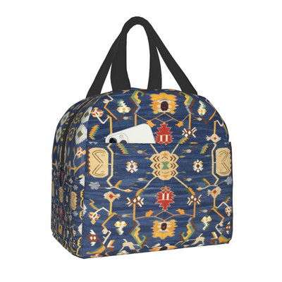 Bohemia Geometric Ethnic Kilim Print Insulated Lunch Bag