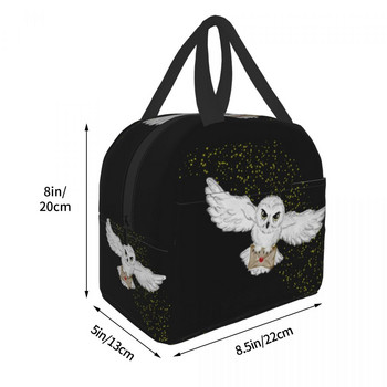 Θερμομονωμένη τσάντα μεσημεριανού γεύματος Halloween Owl Flight Γυναικεία μάγισσα Μαγική φορητή συσκευασία μεσημεριανού γεύματος για εργασία Σχολείο Ταξιδιωτική αποθήκευση Κουτί τροφίμων