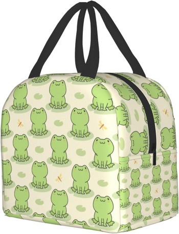 Cute Frog and Dragonfly Lunch Box, Bento Box Insulated Lunch Boxes επαναχρησιμοποιήσιμα αδιάβροχη τσάντα γεύματος