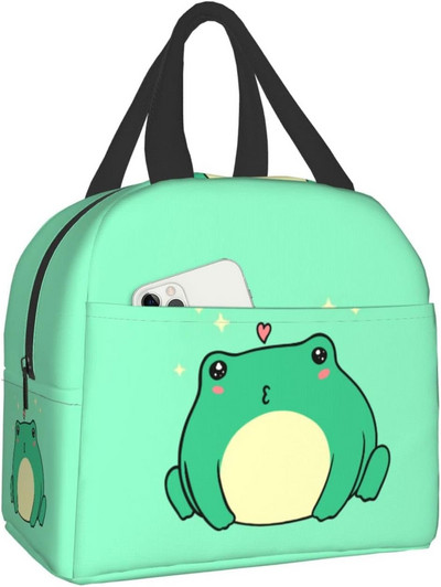 Cute Frog and Dragonfly Lunch Box, Bento Box Insulated Lunch Boxes επαναχρησιμοποιήσιμα αδιάβροχη τσάντα γεύματος