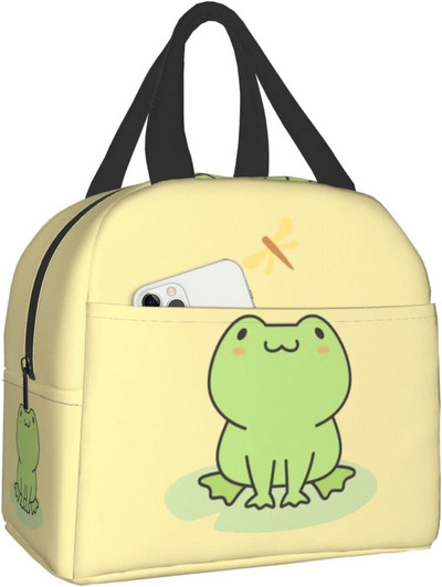 Cute Frog and Dragonfly Lunch Box, Bento Box Insulated Lunch Boxes επαναχρησιμοποιήσιμα αδιάβροχη τσάντα γεύματος