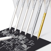 3 τεμάχια/Σετ Creative White Ink Gel Pen 0,6mm Highlight Marker Pen for Student Granty Drawing Art Writing School