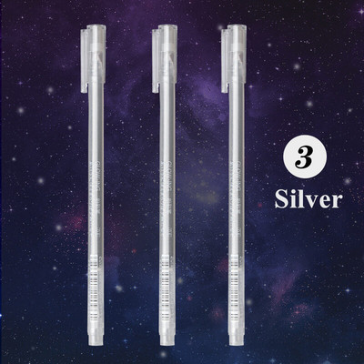 3 τεμάχια/Σετ Creative White Ink Gel Pen 0,6mm Highlight Marker Pen for Student Granty Drawing Art Writing School