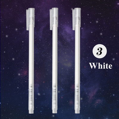 3 τεμάχια/Σετ Creative White Ink Gel Pen 0,6mm Highlight Marker Pen for Student Granty Drawing Art Writing School