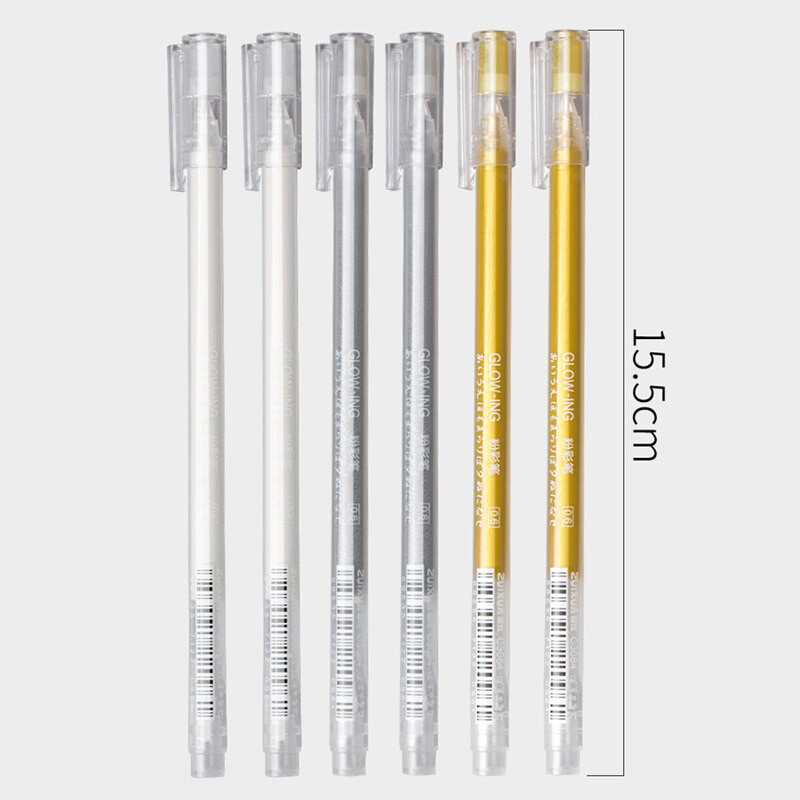 3 bucăți/set pix cu gel cu cerneală albă creativ, 0,6 mm, marcator pentru evidențiere, pentru papetărie pentru studenți, desen, scris, rechizite școlare