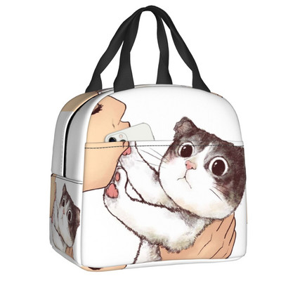 Cute Cat No Kisses τσάντα μεσημεριανού γεύματος για γυναίκες Kitten Pet Lover Φορητό ψυγείο θερμομονωμένο Κουτί τροφίμων Σχολική τσάντες πικνίκ εργασίας