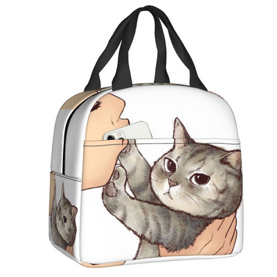 Cute Cat No Kisses τσάντα μεσημεριανού γεύματος για γυναίκες Kitten Pet Lover Φορητό ψυγείο θερμομονωμένο Κουτί τροφίμων Σχολική τσάντες πικνίκ εργασίας