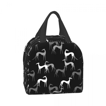 Greyhound Dog Insulated Lunch Bag for Women Resuable Whippet Sighthound Cooler Thermal Lunch Box Office Work Σχολικές τσάντες τροφίμων