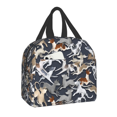 Greyhound Dog Insulated Lunch Bag for Women Resuable Whippet Sighthound Cooler Thermal Lunch Box Office Work Σχολικές τσάντες τροφίμων