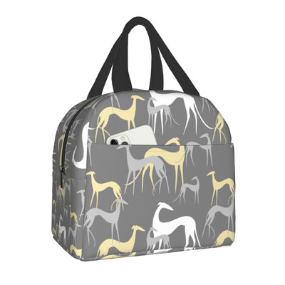 Greyhound Dog Insulated Lunch Bag for Women Resuable Whippet Sighthound Cooler Thermal Lunch Box Office Work Σχολικές τσάντες τροφίμων