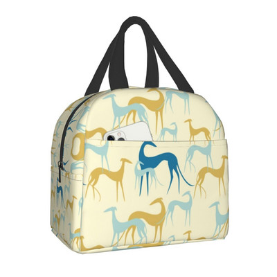 Greyhound Dog Insulated Lunch Bag for Women Resuable Whippet Sighthound Cooler Thermal Lunch Box Office Work Σχολικές τσάντες τροφίμων