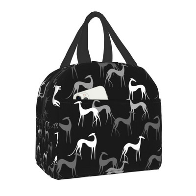 Greyhound Dog Insulated Lunch Bag for Women Resuable Whippet Sighthound Cooler Thermal Lunch Box Office Work Σχολικές τσάντες τροφίμων