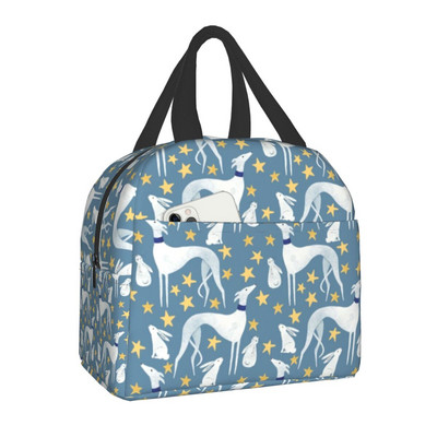Greyhound Dog Insulated Lunch Bag for Women Resuable Whippet Sighthound Cooler Thermal Lunch Box Office Work Σχολικές τσάντες τροφίμων