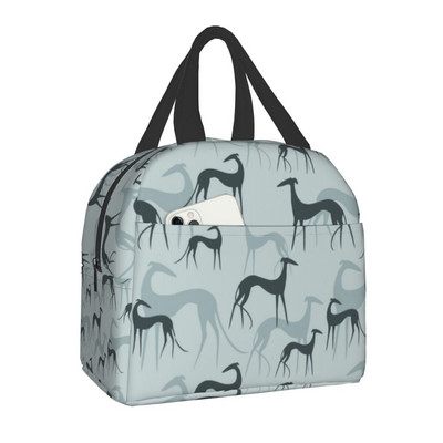 Greyhound Dog Insulated Lunch Bag for Women Resuable Whippet Sighthound Cooler Thermal Lunch Box Office Work Σχολικές τσάντες τροφίμων