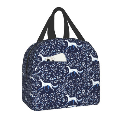 Greyhound Dog Insulated Lunch Bag for Women Resuable Whippet Sighthound Cooler Thermal Lunch Box Office Work Σχολικές τσάντες τροφίμων