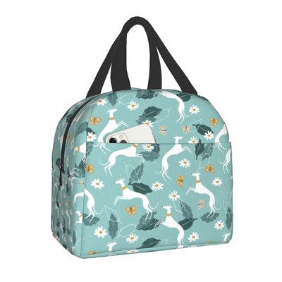 Greyhound Dog Insulated Lunch Bag for Women Resuable Whippet Sighthound Cooler Thermal Lunch Box Office Work Σχολικές τσάντες τροφίμων