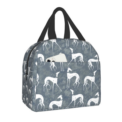 Greyhound Dog Insulated Lunch Bag for Women Resuable Whippet Sighthound Cooler Thermal Lunch Box Office Work Σχολικές τσάντες τροφίμων