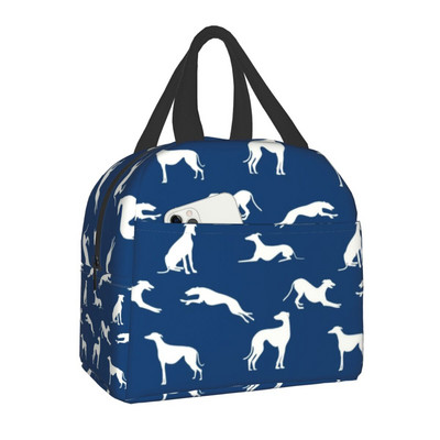 Greyhound Dog Insulated Lunch Bag for Women Resuable Whippet Sighthound Cooler Thermal Lunch Box Office Work Σχολικές τσάντες τροφίμων
