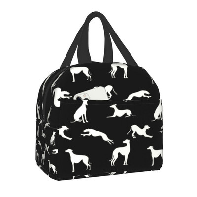 Greyhound Dog Insulated Lunch Bag for Women Resuable Whippet Sighthound Cooler Thermal Lunch Box Office Work Σχολικές τσάντες τροφίμων