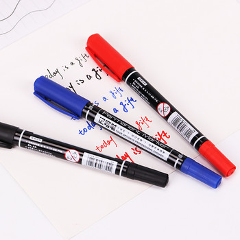 3PCS перманентни маркери с двойна глава, фина дебела писалка с мастило, водоустойчиви офис консумативи