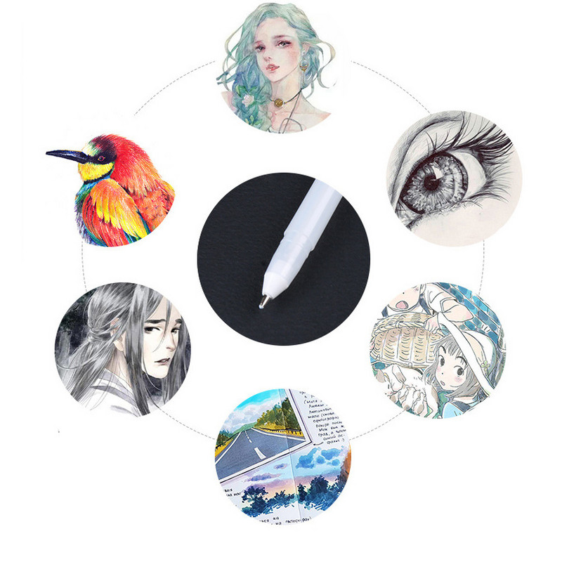 3 bucăți evidențiator pix alb pentru pictură artistică, design creativ, cârlig, marcatori de vopsea cu cretă, articole de papetărie școlare, consumabile de scris