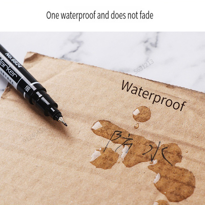 5/7 buc Marker permanent cu vârf dublu, 0,5/1,0 mm, cu vârf fin, rezistent la apă, negru, alb, roșu, cu cerneală, marker multifuncțional