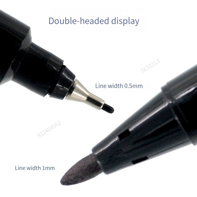 5/7 buc Marker permanent cu vârf dublu, 0,5/1,0 mm, cu vârf fin, rezistent la apă, negru, alb, roșu, cu cerneală, marker multifuncțional