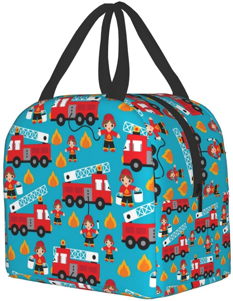 Geantă de prânz pentru mașină pentru pompieri și băieți eroi, cutie de prânz reutilizabilă Pachet termic durabil pentru prânz pentru băieți, bărbați, femei, fete, adulți