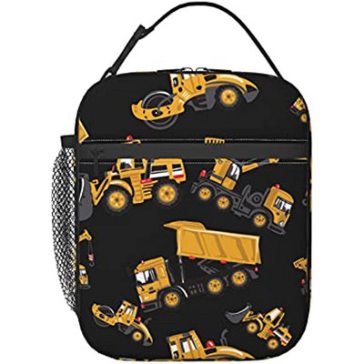Road Roller Bulldozer Dumper Box Lunch Box μονωμένη μαλακή τσάντα επαναχρησιμοποιήσιμη τσάντα ψυγείου για γυναίκες και άνδρες Εργασία για πικ-νικ Πεζοπορία