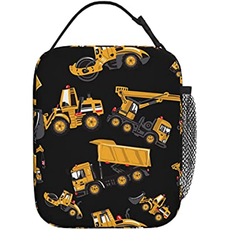 Rutieră, buldozer, basculantă, cutie de prânz, geantă moale izolată, geantă frigorifică reutilizabilă pentru femei și bărbați, munci, picnic, drumeții