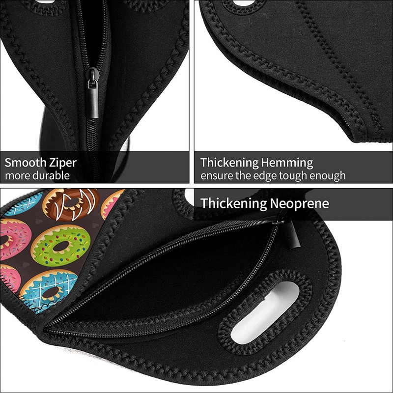 Cutii pentru genți de prânz din neopren Donuts, cutie de prânz durabilă, organizator de geanți termici pentru genți răcoritoare Bento